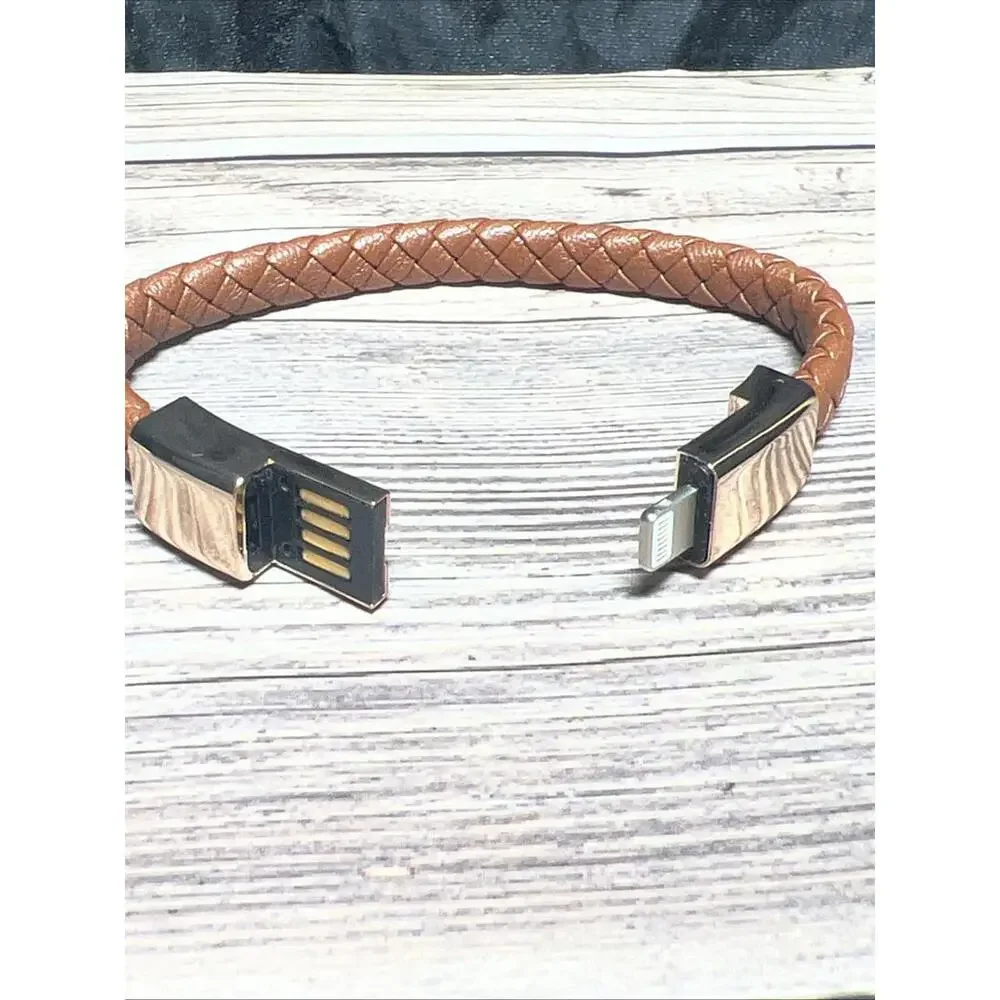 Apple Charging Cord Brown Braided Bracelet